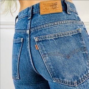 1980 vintage orange tab jeans